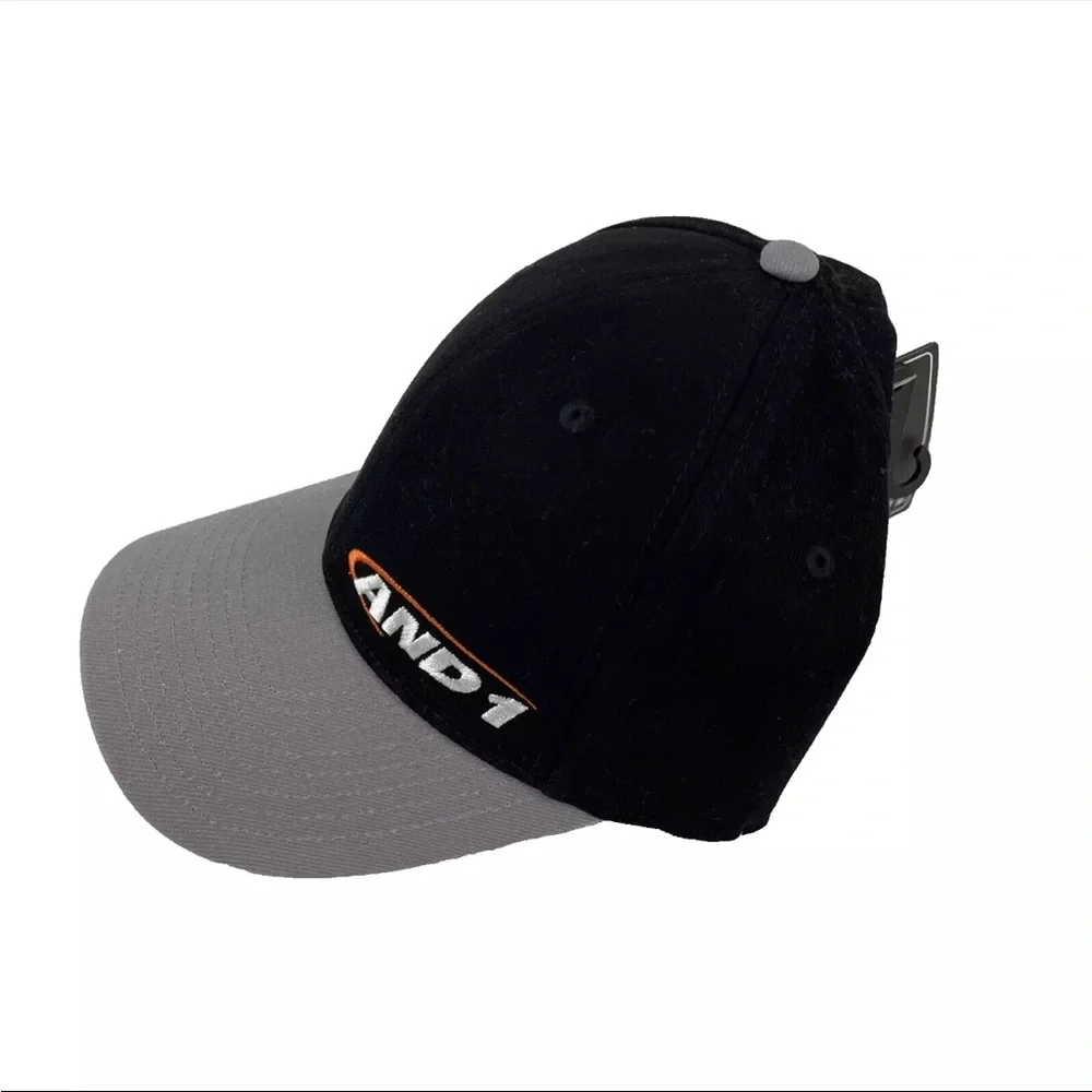 AND 1 Street Basketball Hat Black Flex Fit Structured Cap Mens Size L/XL Hip Hop